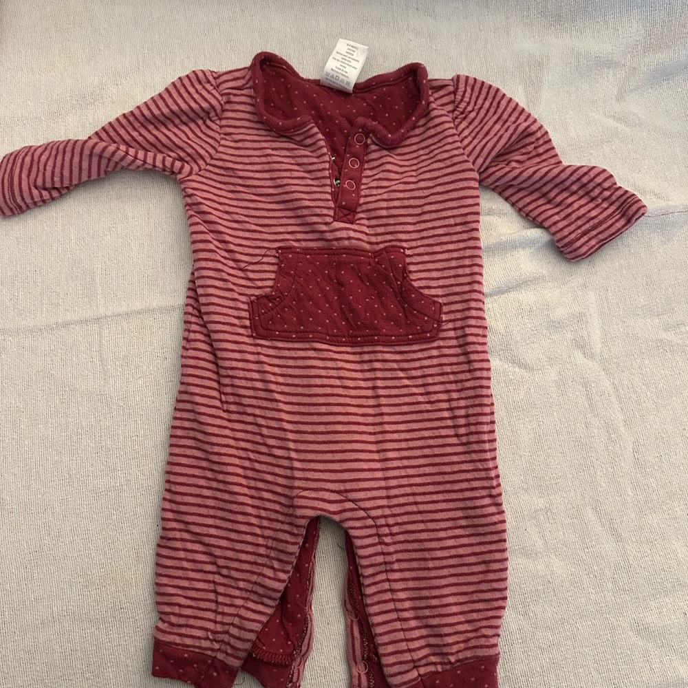 Pink strip onsie